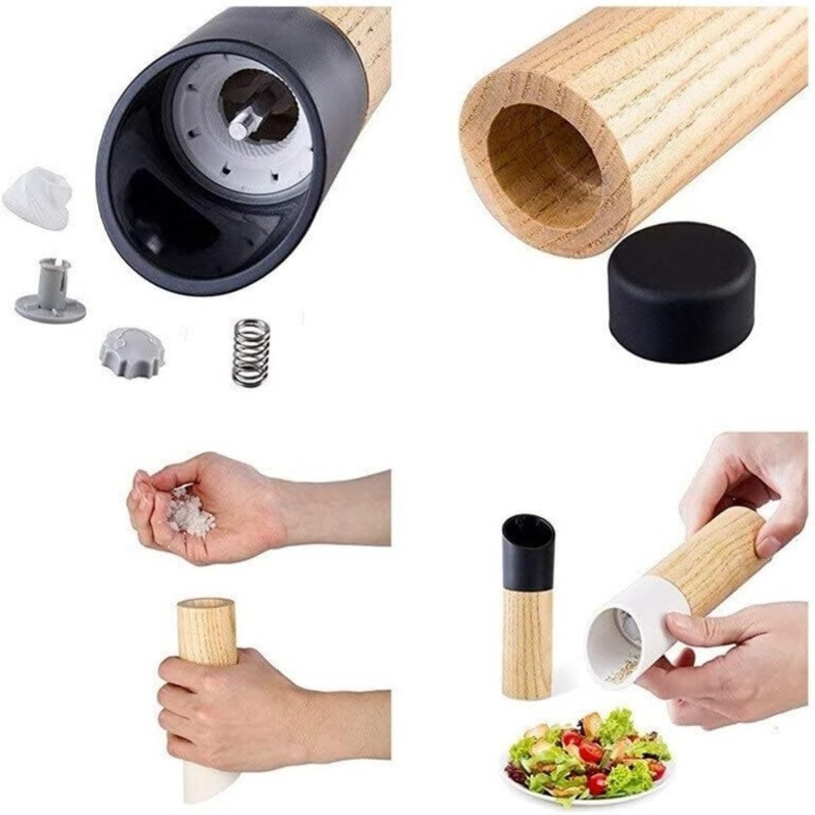 Mühle Für Salz Pfeffer Salz- und Pfeffermühlen-Set, Salz- und Pfeffermühlen-Set aus Holz, nachfüllbare Pfeffer-Gewürzmühlen Gewürzmühlen Küche