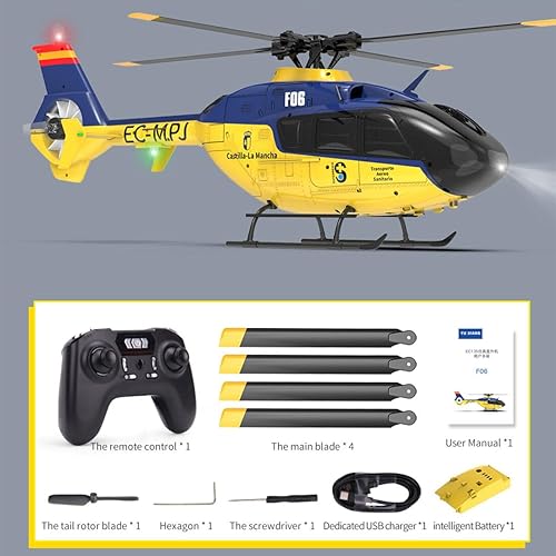 Miniatura 6 de Helicóptero sin escobillas RC, EC-135 136 2.4G 6CH Conducción directa 3D6G modelo de helicóptero (versión RTF)