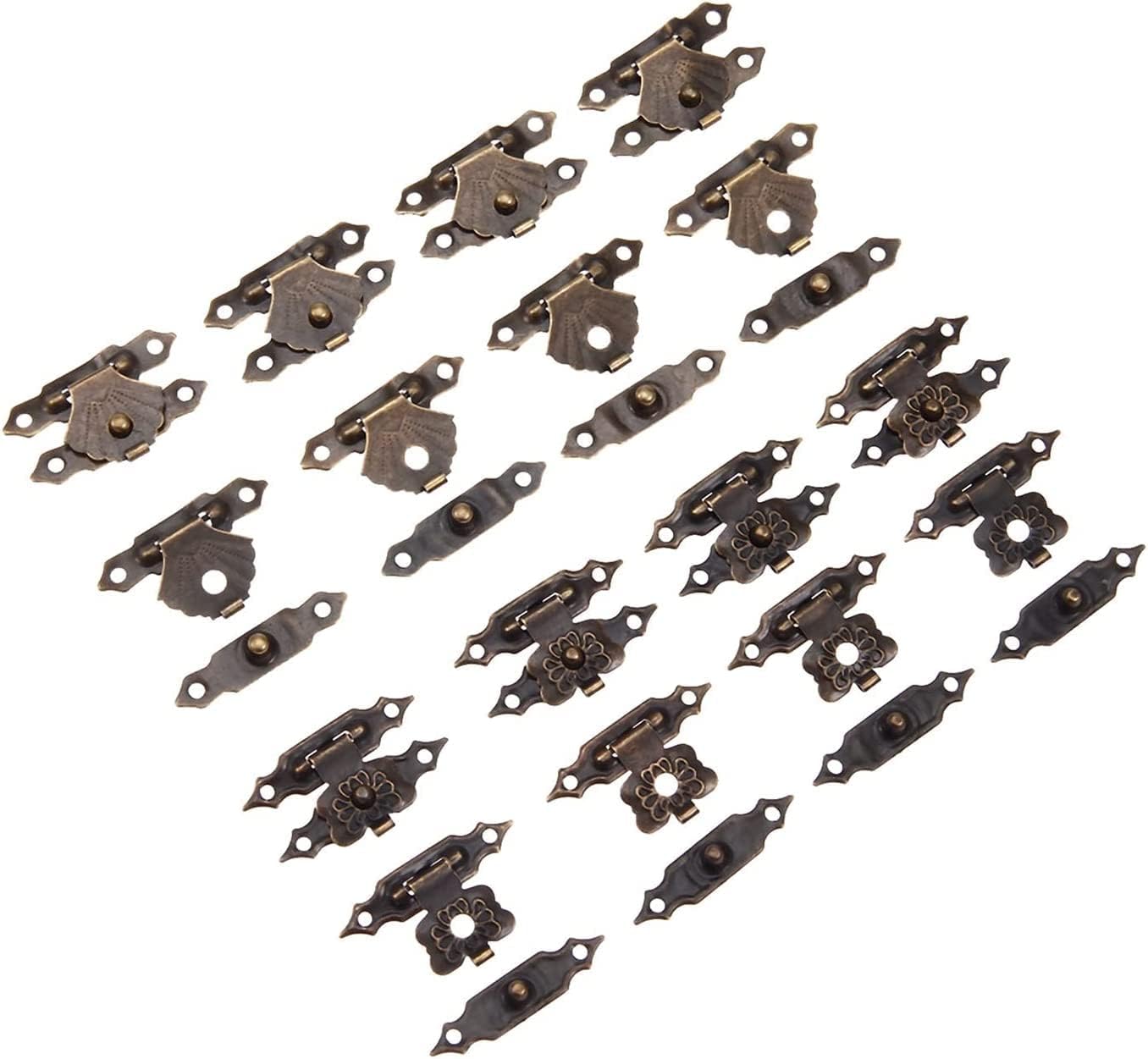 Combination Padlocks ，Safe Padlock, Locker Lock Antique Retro Hasp Lock Buckle Hook Eye Latch,10Pcs Iron Jewelry Box Padlock Wooden Wine Gift Box Handbag with Buckle Furniture Hardware 30 * 18mm / 38