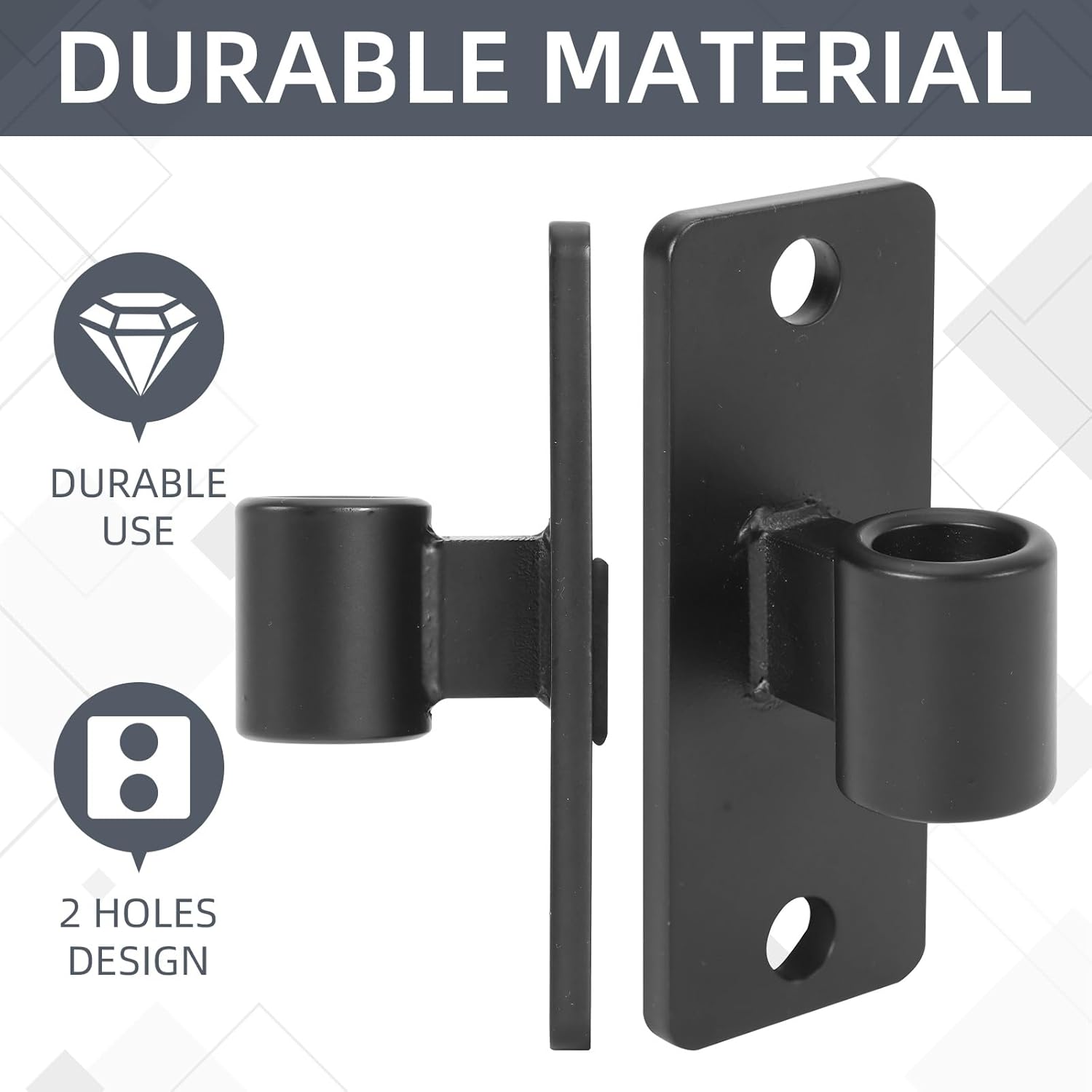 Gate Hinges, 2 Pack Steel Wall Mount Gate Hinge Fit 5/8'' Pin Fence Post Hinge, Heavy Duty Gate Hinges for Wooden or Concrete Farm Gate and Fence Gate(Screws Included)
