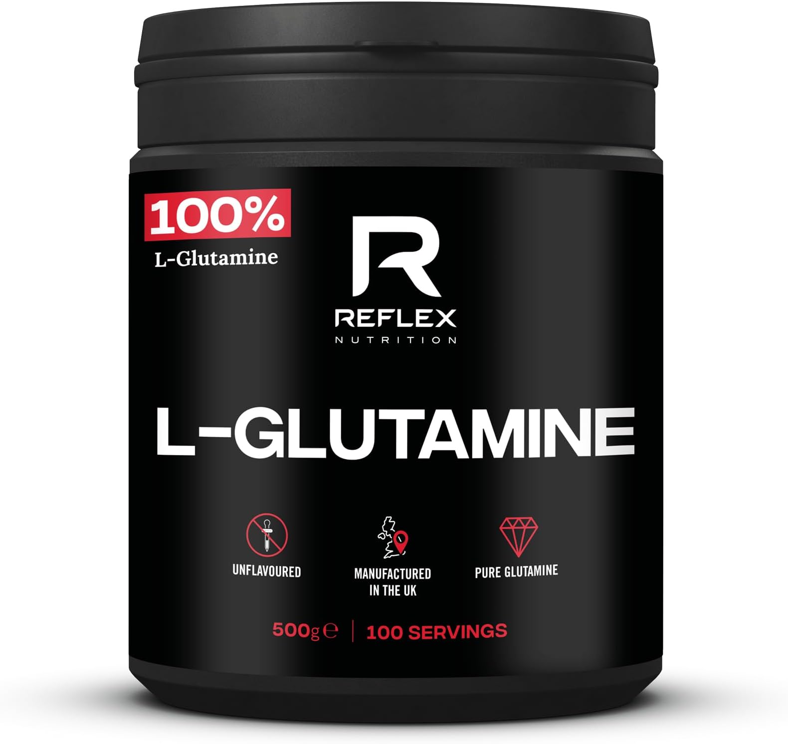 L Glutamine Powder 500g (5g per Serving, 100 Servings) – Pure L Glutamine Amino Acid – Unflavoured Pre & Post Workout Nutritional Supplement