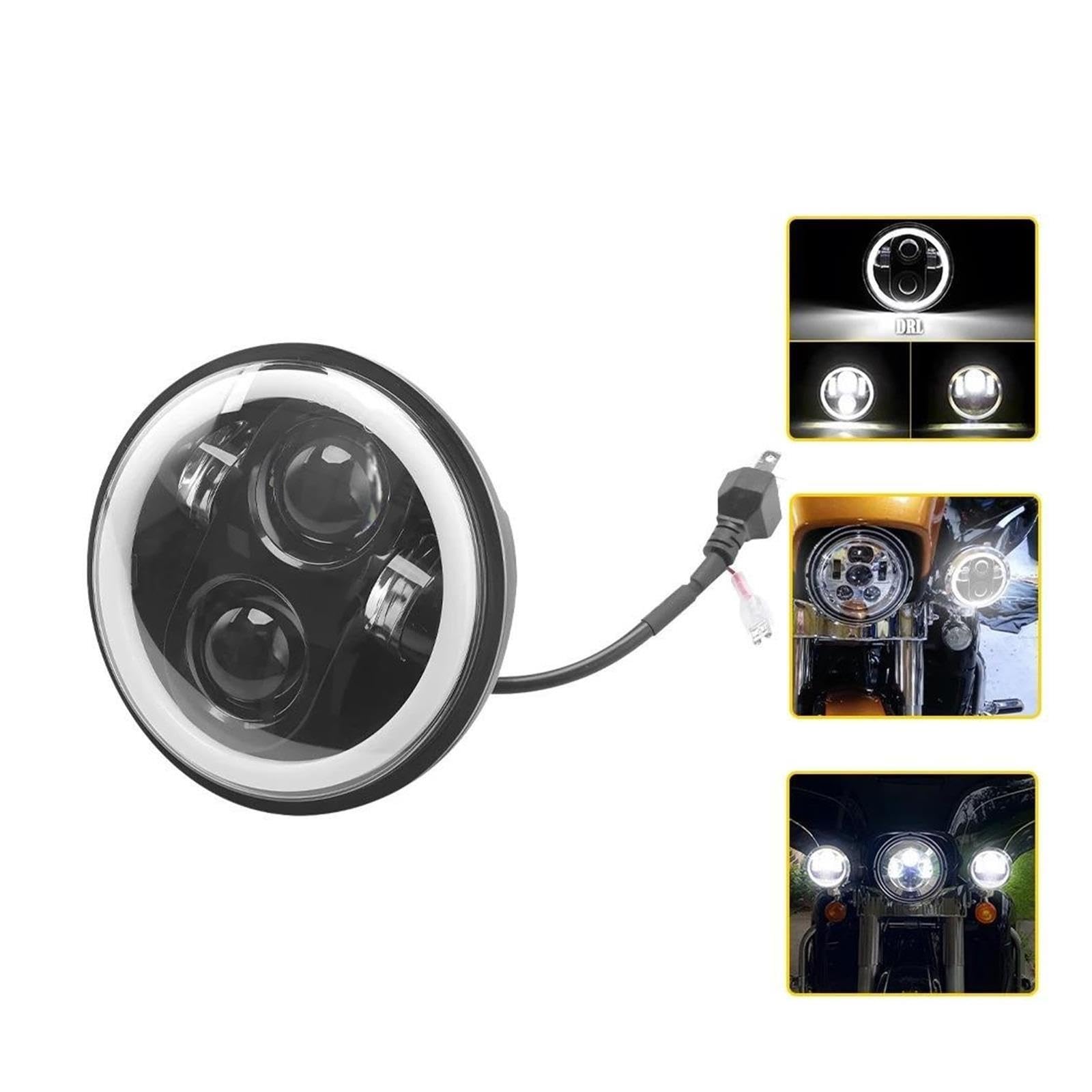 Reflektor motocyklowy LED 5,75 cala, biały Hi/Mijania