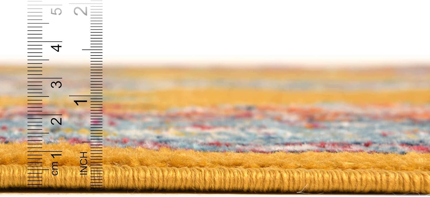 Unique Loom Parker Collection Area Rug - Merakli (9'x 12' 2" Rectangle, Yellow/ Brown)