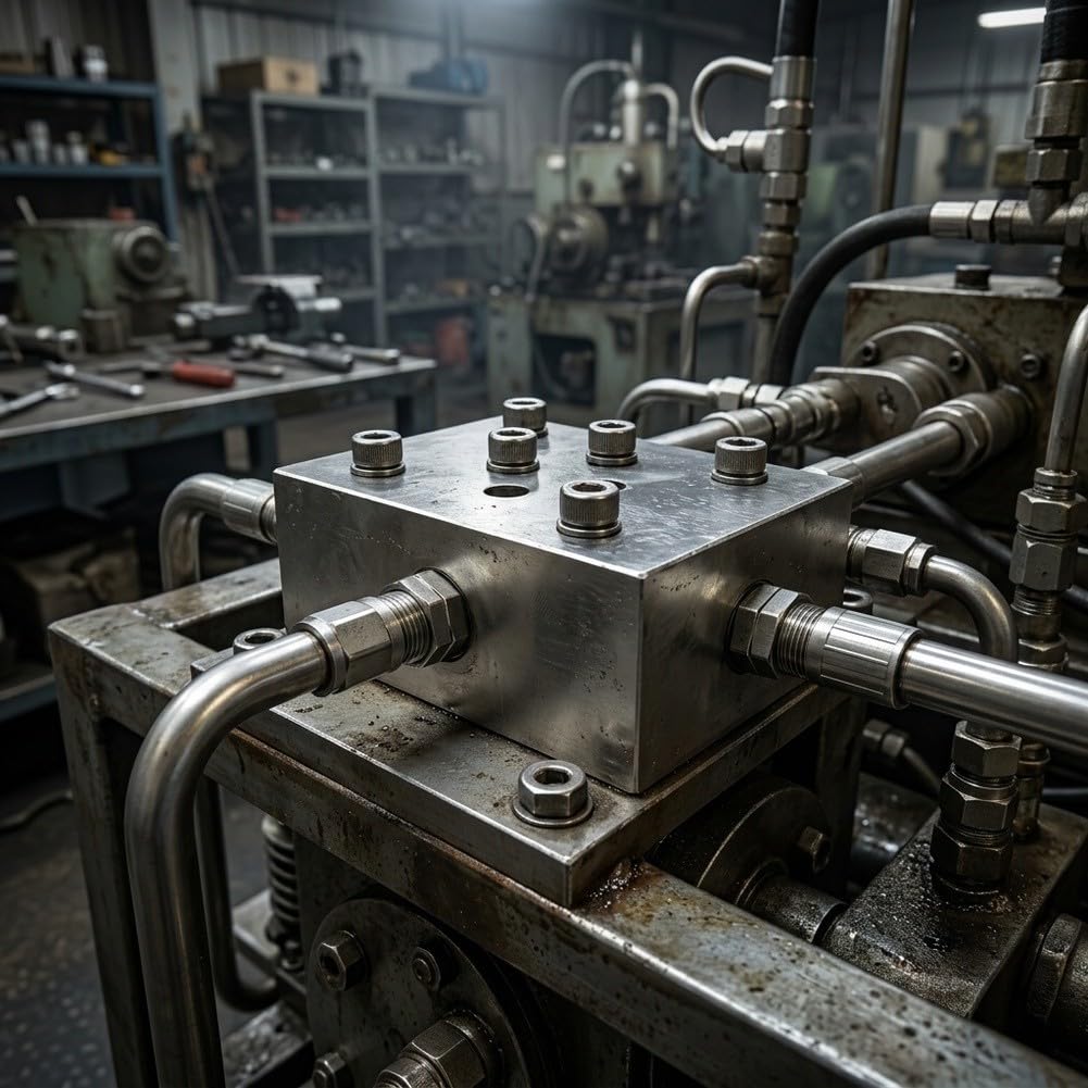 Stahl Ventilblock RC1/4 Präzise CNC Gefräst(PATB)