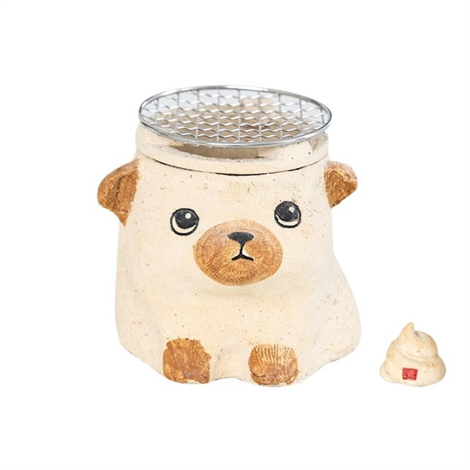 Fornello da barbecue portatile Piccola griglia a carbone a forma di cane, mini griglie portatili da tavolo, campeggio, all'aperto, griglia in stile giapponese for cucinare tè e caffè Fornello da campe