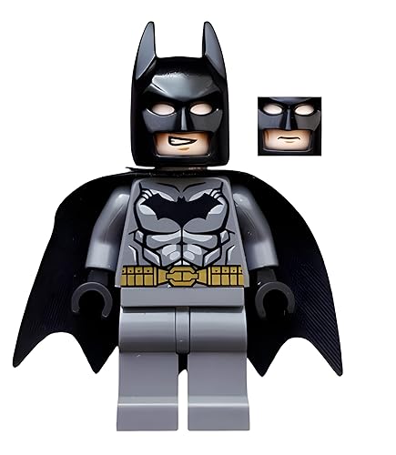 LEGO DC Comics Super Heroes Batman Minifigura - Batman Cinturón Gris Oscuro Dorado