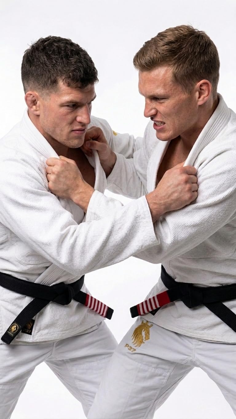 P37 Kimono BJJ Uomo A2 Bianco - Brazilian Jiu Jitsu Gi Pearl Weave, Pantaloni in Cotone Ripstop a Quadretti, Approvato IBJJF, Tessuto Pre-ristretto con Cintura Bianca Gratuita