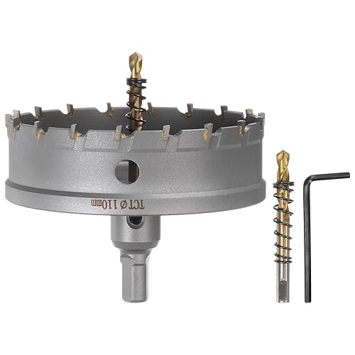 Sierra de agujero de metal TCT cortador de carburo de 4.331 in  4.3 pulgadas de diámetro para acero inoxidable, metal, aleación de aluminio, cobre,