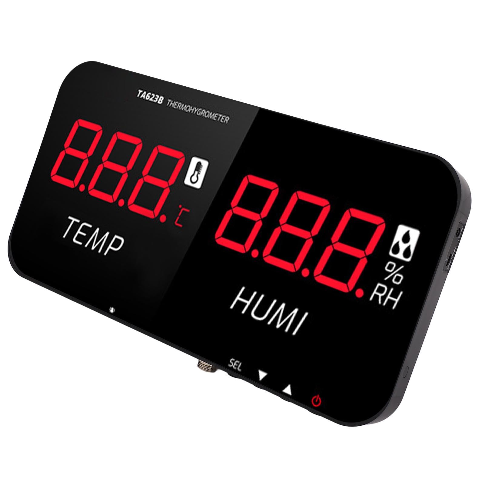 Industrielles Temperatur- und 13-Zoll-LED-Display, Industrielles Thermometer und Hygrometer für Gewächshäuser, Geeignet für Privat- und Industrieumgebungen.