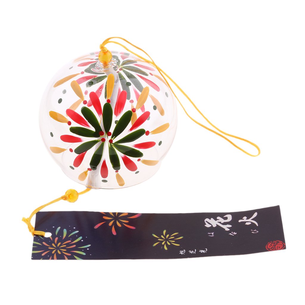Japanese Style Glass Windchime Hanging Blessing Bells Home Wind Chimes 16,Type 16