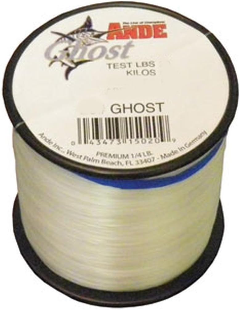 Ande G14-15C Ghost Monofilament, 1/4-Pound Spool, 15-Pound Test, Clear Finish, white