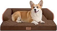 Vista 108 de Cama ortopédica extra grande para perros impermeable: cama de espuma viscoelástica para perros XL y extra grandes, sofá sofá, lavable con funda Azul