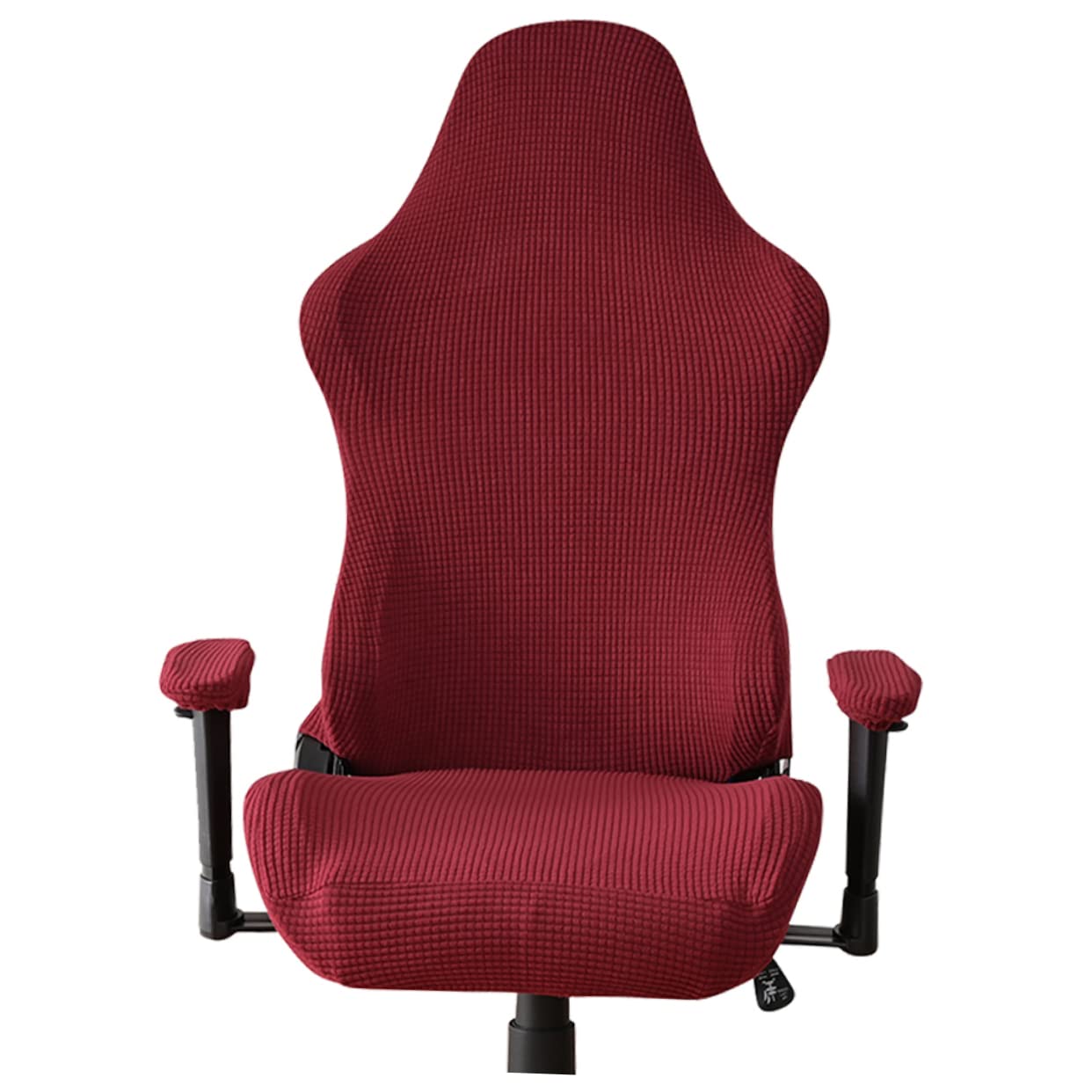Housse de siège de bureau extensible et lavable avec fermeture éclair pour fauteuil de gamer