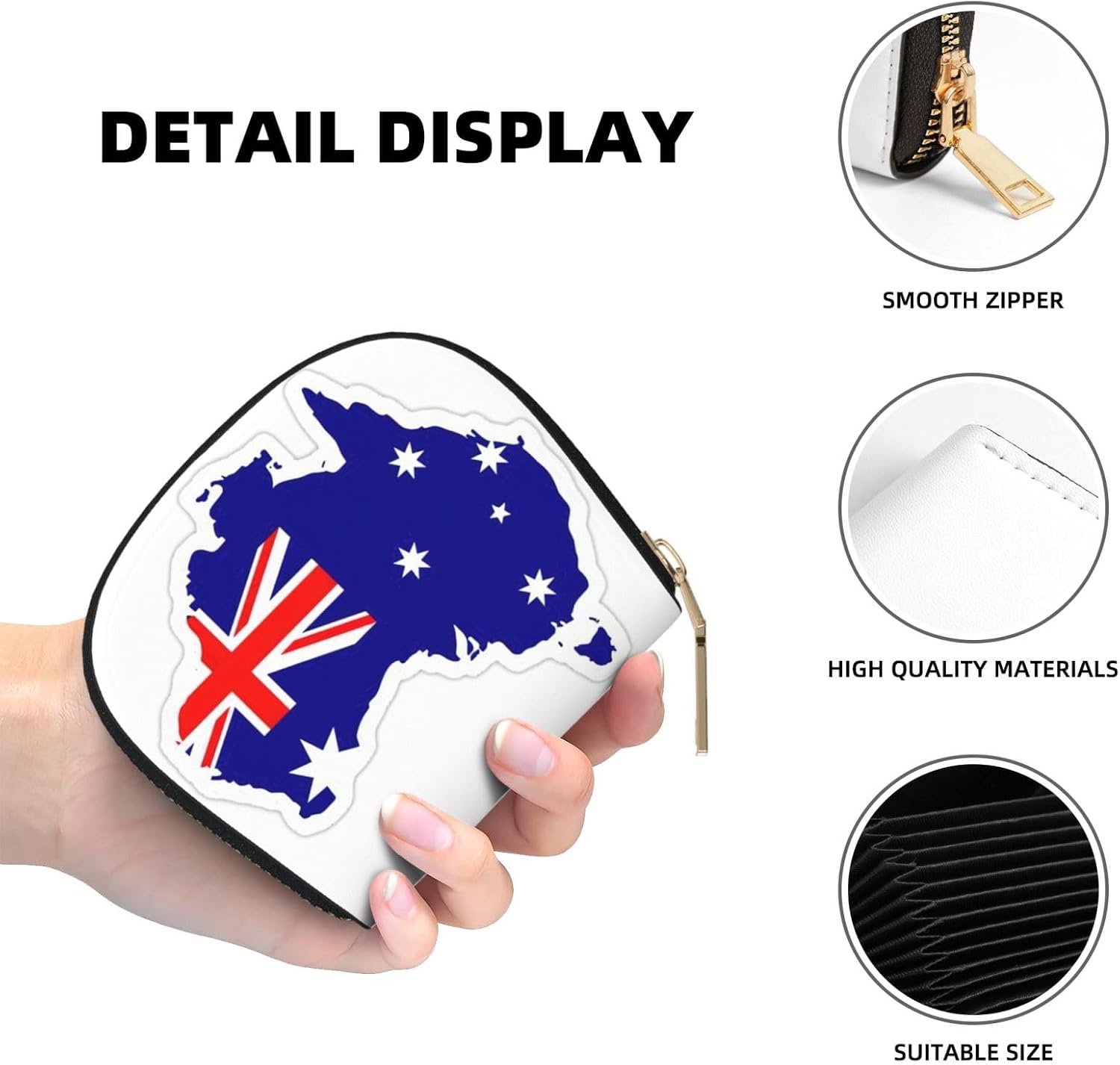 Australian Flag Map print Wallet Credit Cards Holder Business Card Case for Men Women Compact Size for Adults