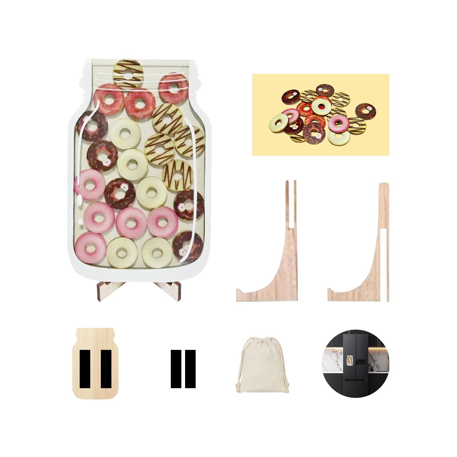 Reward jar reward jar magnetic,Smiley Face Reward Behavior Jar for Kids,Reward Jar With Stars,reward jars for children Motivate Good Behavior Reward Jar For Boys And Girls (2 PCS) (1PCS-Donut)