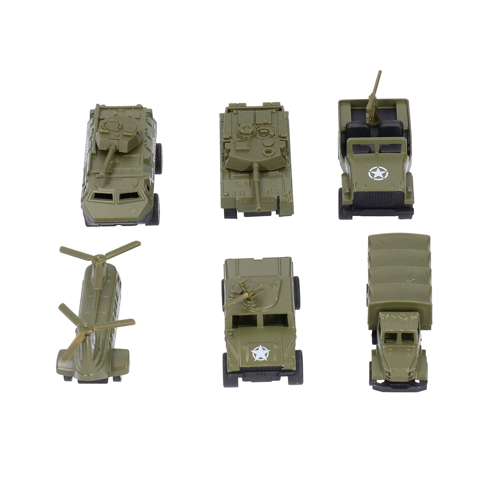 Modèle de Véhicules Militaires 1:64 Superbes Modèles de Véhicules de Camion-citerne à Tirer pour Enfants et Adultes, Ensemble de 6 Pièces pour les Collectionneurs et les Amateurs de Jouets