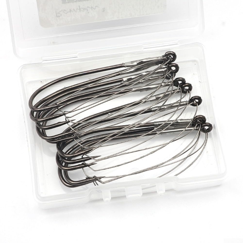 50 Ami Da Pesca Senza Ardiglione Wacky Rig In Acciaio Ad Alto Tenore Di Carbonio. Perfetti Per Tutte Le Acque.