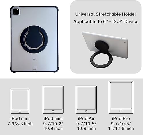 Miniatura 2 de Soporte universal ajustable para tableta con correa de mano de 360 grados, compatible con iPadGalaxy Tab y todas las tabletas de 7 a 11 pulgadas