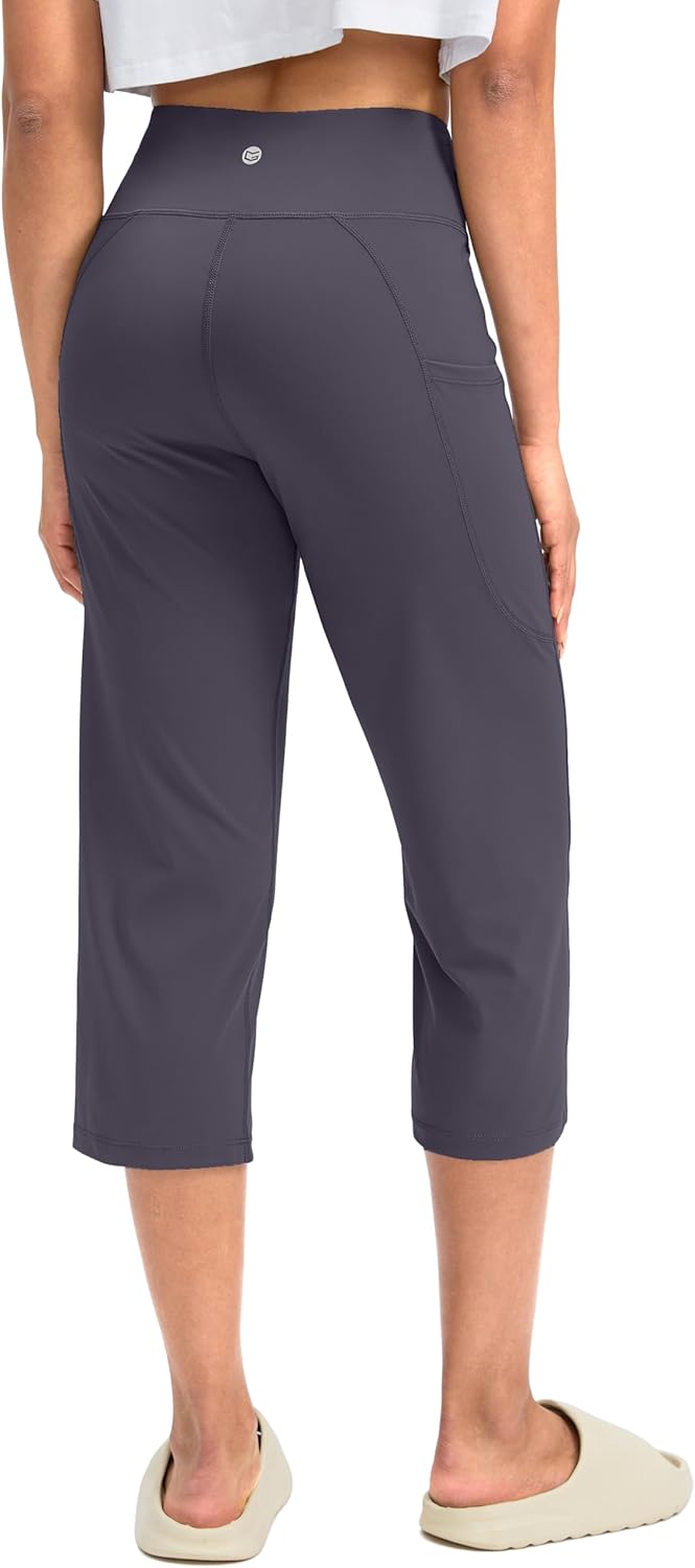 G Gradual Capri Pants for Women High Waist Workout Yoga Pants with Pockets Tummy Control Leggings Crop Straight - Image 4