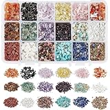 nbeads 1 Caja de Cuentas de Piedras Preciosas, sin Agujero Material Natural Amasado Piedras de Chip Naturales Irregulares para la Fabricación de Joyas, Colores Mixtos