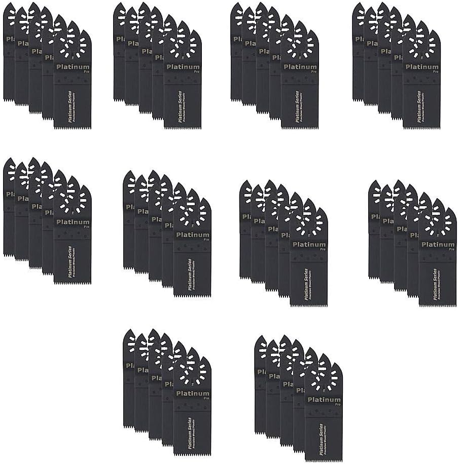 Hophen 50 Pcs Oscillating Saw Blades Multi Tools Cutting Accessories Kit for Dewalt Tools Bosch Ridgid Milwaukee Rockwell (1-3/8 inch)