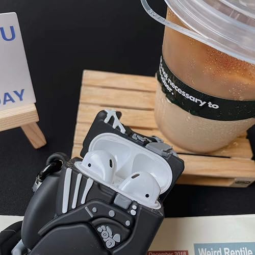 Miniatura 3 de iFunny - Funda para Airpods, diseño de dibujos animados 3D, diseño de Airpod de motocicleta para hombres y niños, a prueba de golpes, funda