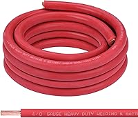 Vista 12 de Cable de Batería Calibre 2/0, 10 Pies Rojo + 10 Pies Negro 2/0 AWG Cable de Alambre de Soldadura de Cobre Puro, para Automotriz, Batería, Solar y 10