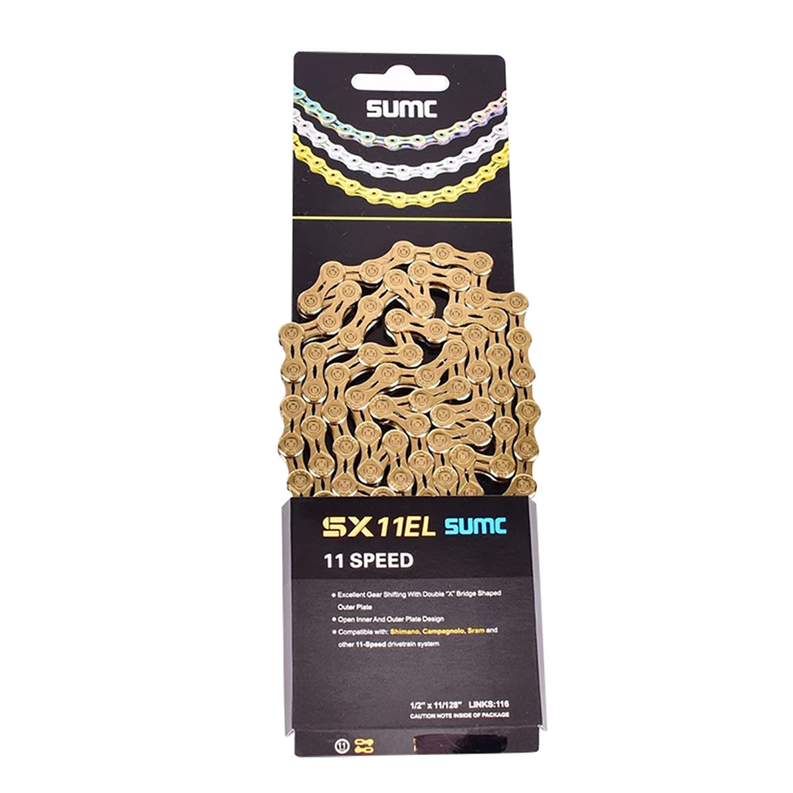 Cadena Bicicleta 9/10/11/12 Velocidades, 116/126 Eslabones, Cadenas para Bicicletas Duradera Ideal para Bicicletas de Carretera o Montaña,11 Speed