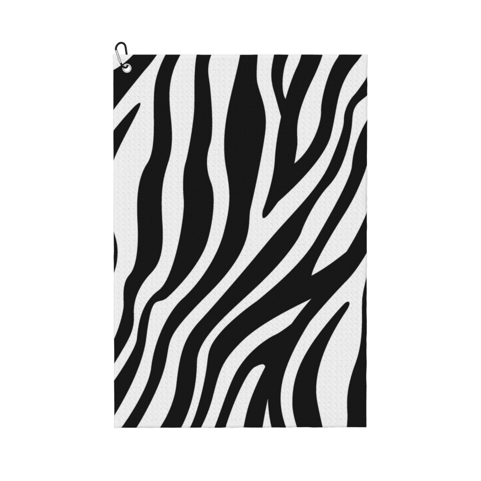 Hnnkloy Zebra Print Print, 16x24 in Portable Waffle Golf Towels with Carabiner Clip for Golf Bag