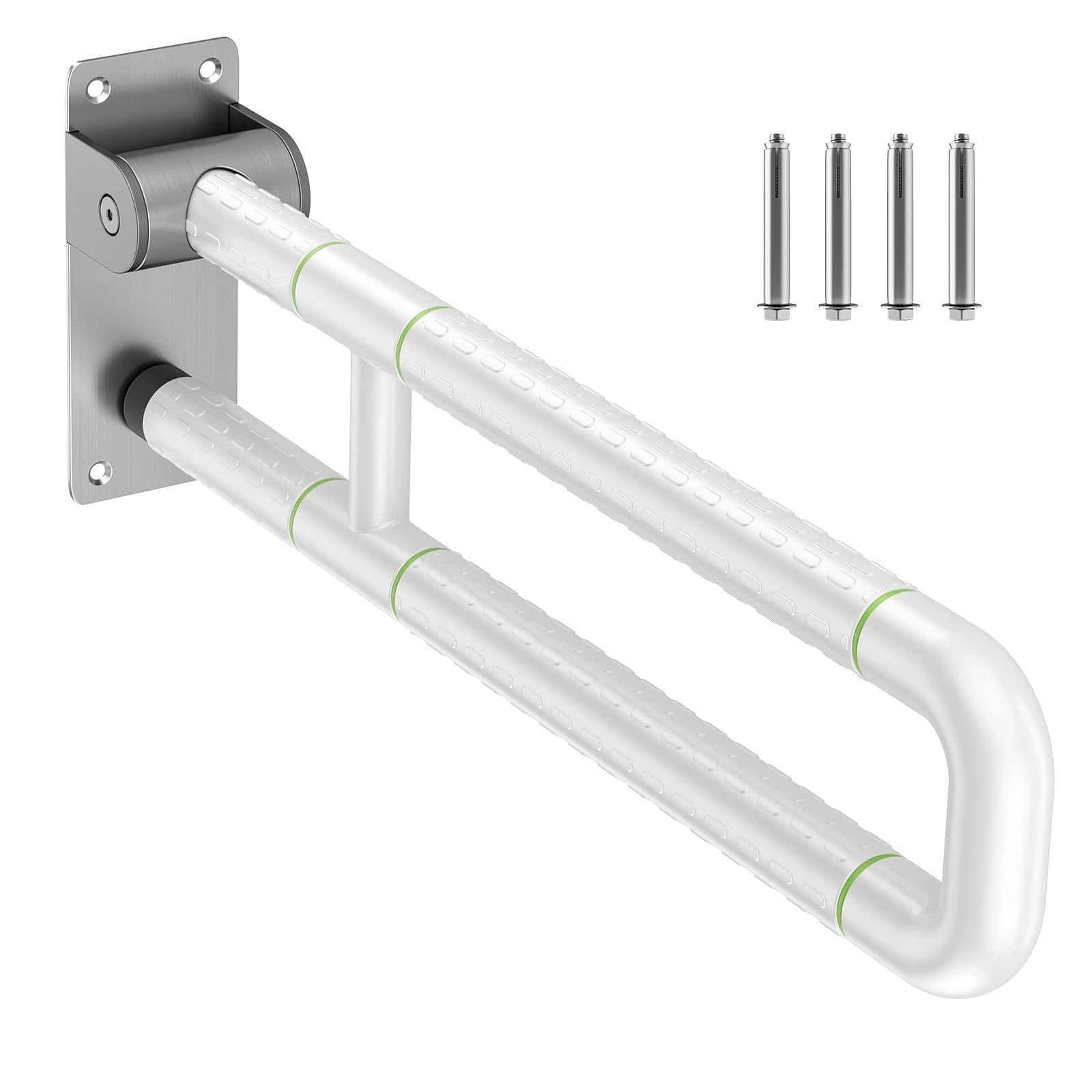 Barra di supporto per WC bianca 60 cm barra di supporto per bagno in acciaio inox bagno pieghevole maniglia di supporto di sicurezza 300~350 kg