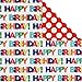 Hallmark Reversible Birthday Wrapping Paper (Pack of 3, 120 sq. ft. ttl.) Bright Balloons, Happy Birthday, Polka Dots
