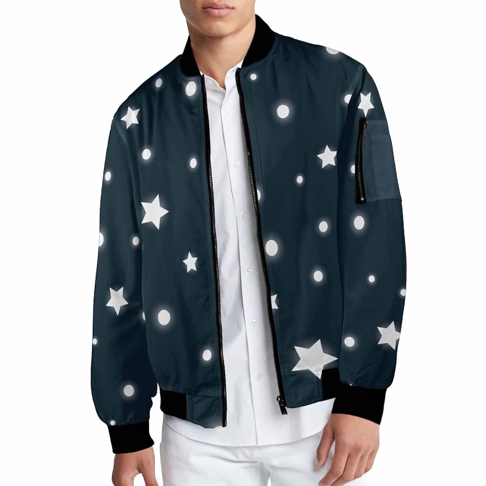 Amazon.com: TOBTCUSDEE Men Jacket Starry Sky Varsity Bomber