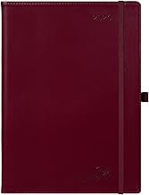 POPRUN 2026 Weekly Planner 2026 Vertical A4 21 x 29.7 cm, Planner 2026 with 15 Minute Intervals and Tear-Off Corners, Thick Paper 100 gsm, Burgundy (Italian Version)