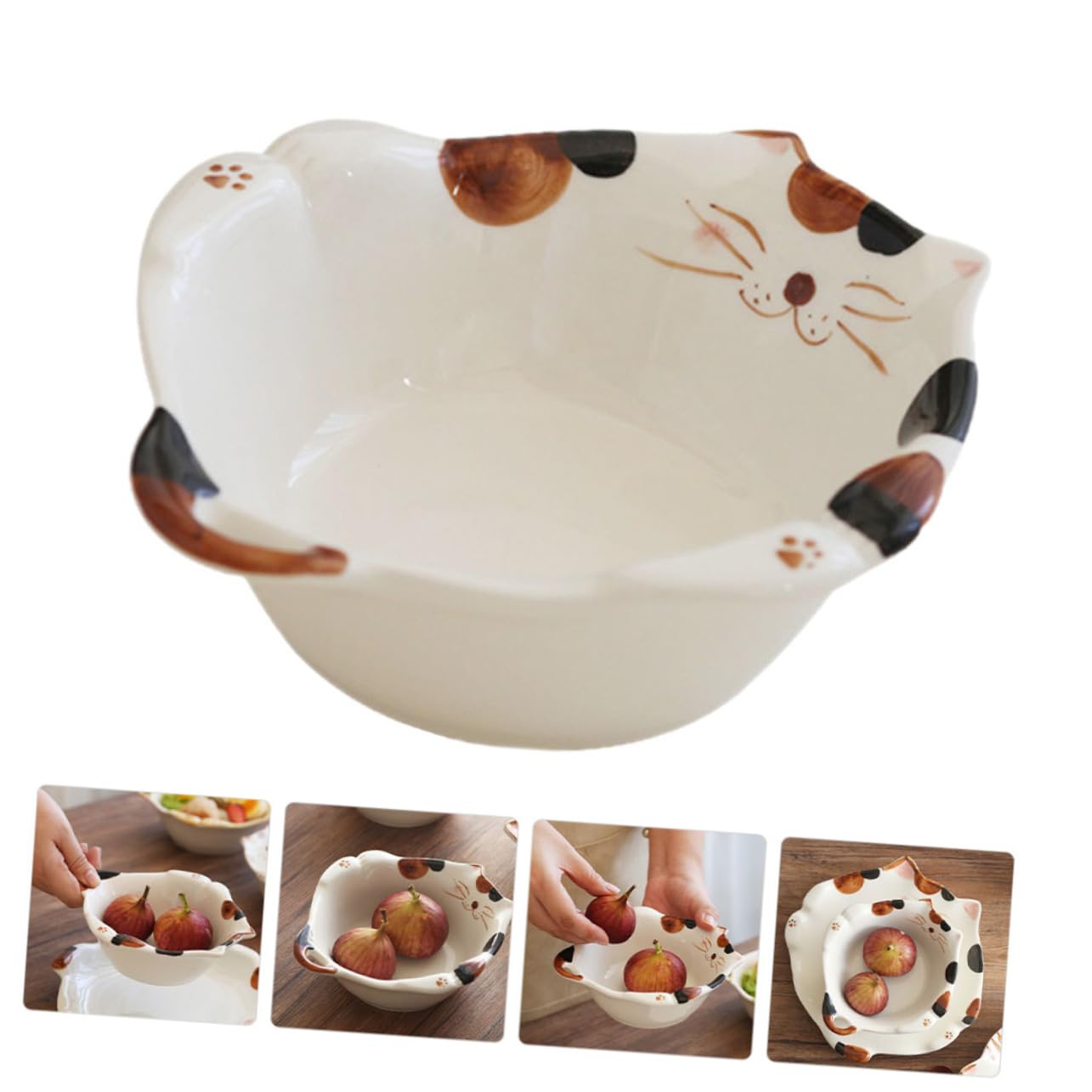 BESTYASH Ceramic Bowl for Adorable Cat Design Snack Bowl for Fruits Noodles and Soups Cute Tableware for Home School and Restaurant Use Easy to Elegant Craftsmanship