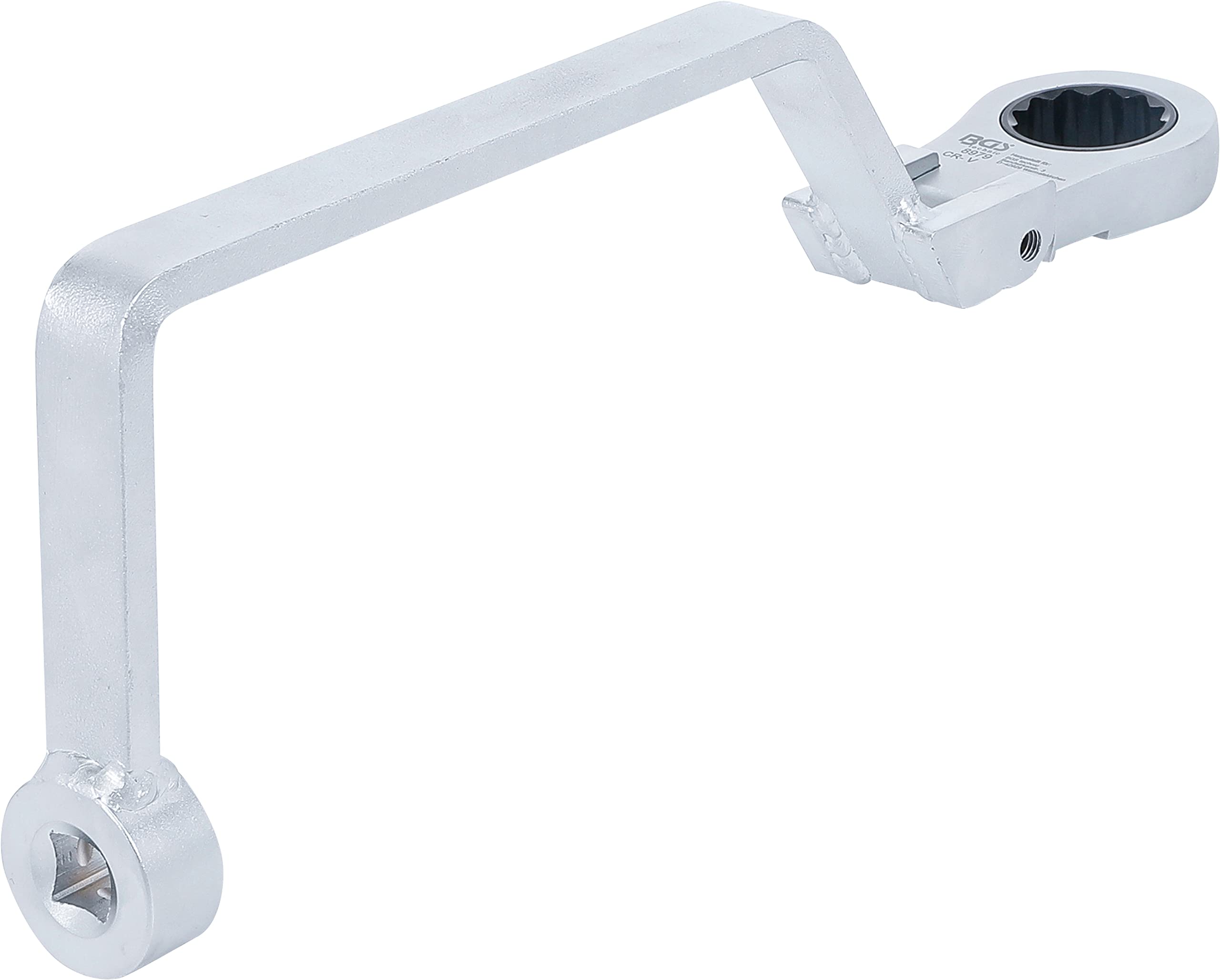 BGS 8979 | Llave de estrella especial con carraca para cambiar el filtro de aceite | para PSA, Ford 2.0, 2.2 TDCI, HDI | Para PSA, Ford 2.0, 2.2 TDCI, HDI | cuadrado interior de 12,5 mm (1/2") | cabeza ajustable | acero cromo vanadio