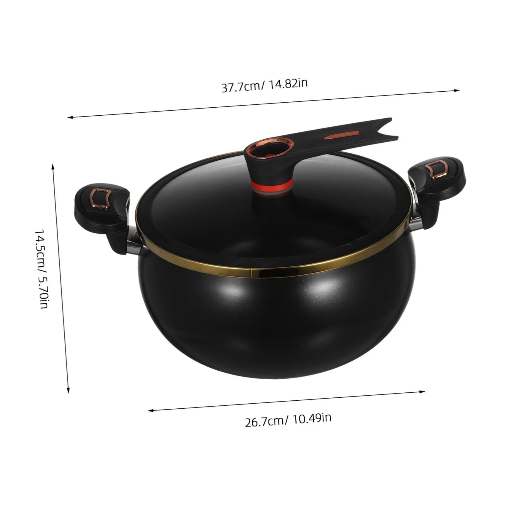 MAGICLULU Marmite à Soupe en Céramique 8L avec Couvercle, Casserole Cuisine Grosse Capacité pour Pâtes, Cuisson Lente Domestique