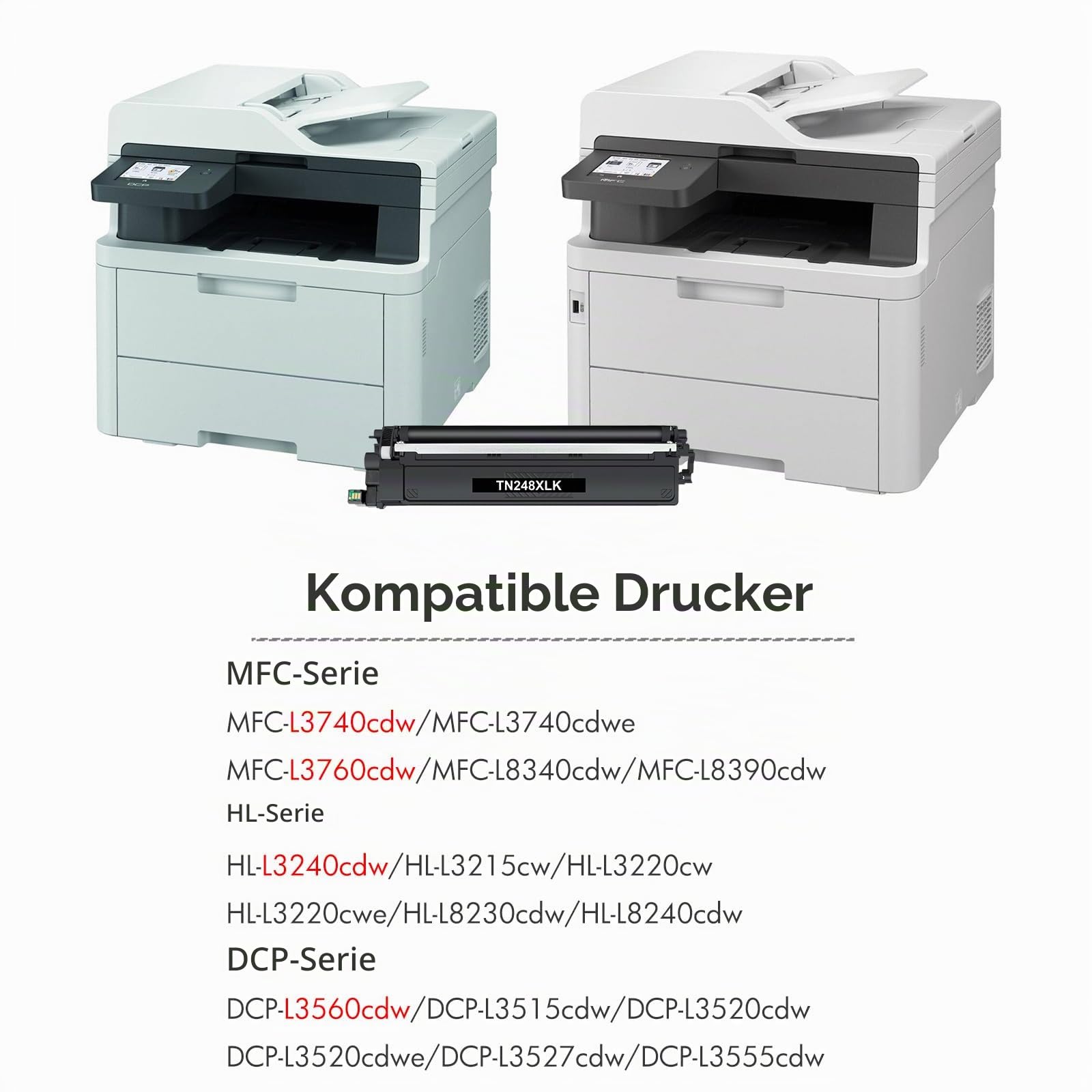 MFC-L3760CDW TN248XL TN248 TN-248XL TN-248 MFC-L3740CDW Toner 4 Pack