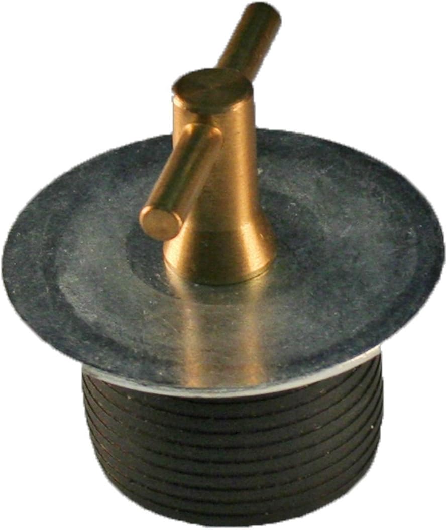 52005 Turn-Tite Expandable Neoprene Rubber Plug with Brass Handle and Zinc Plated Steel Hardware, 2" x 1-5/16"
