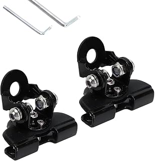 2 PCS Hood LED Mounts, Adjustable Angle LED Work Light Fixing Bracket, Rust-proof Alloy Structure with Rubber Shock-absorbing Protection and Screw Anti-scratch Gasket, for Most Cars (Black)