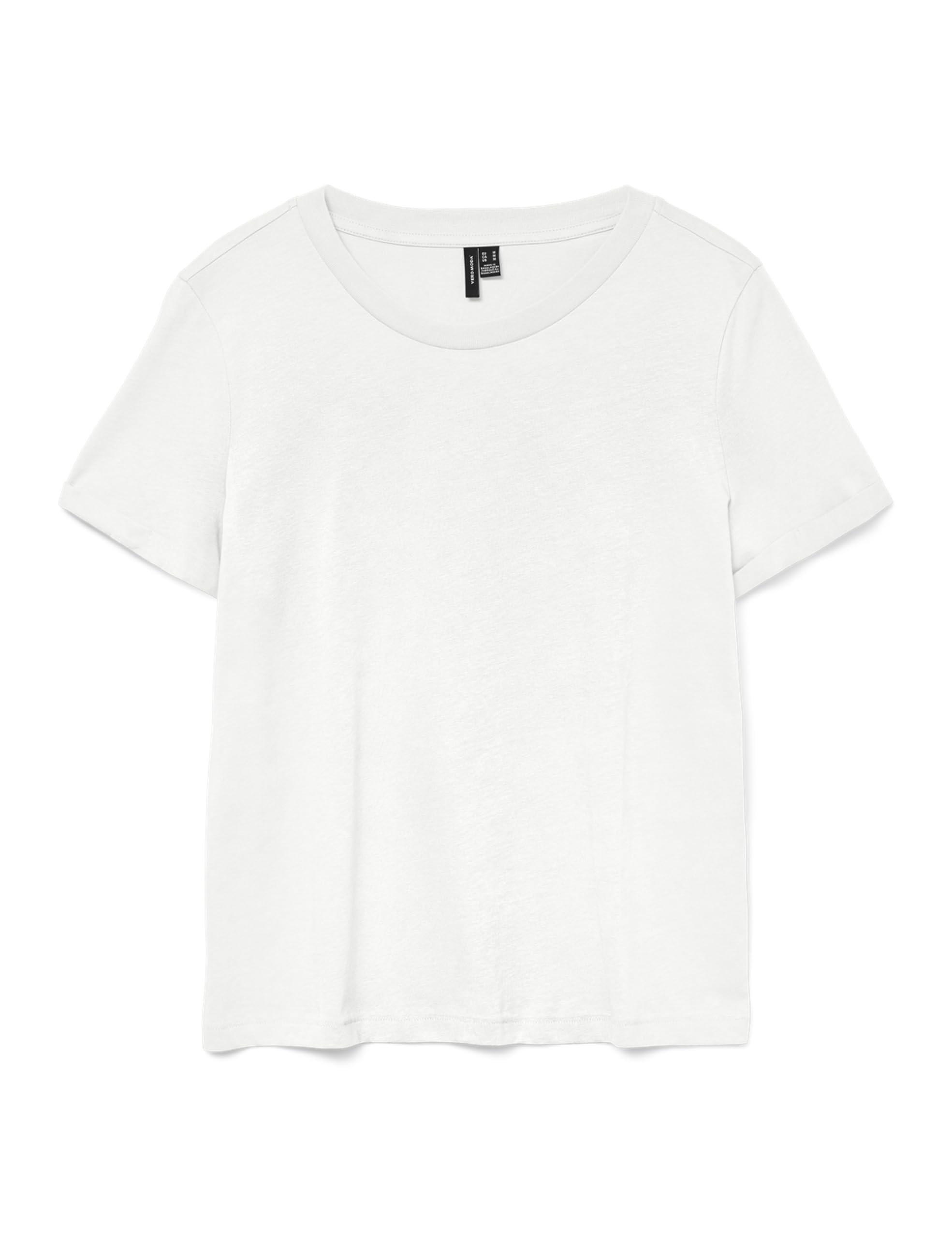 Vero Moda Damen VMPAULA S/S T-Shirt GA NOOS, Helles Weiss, M
