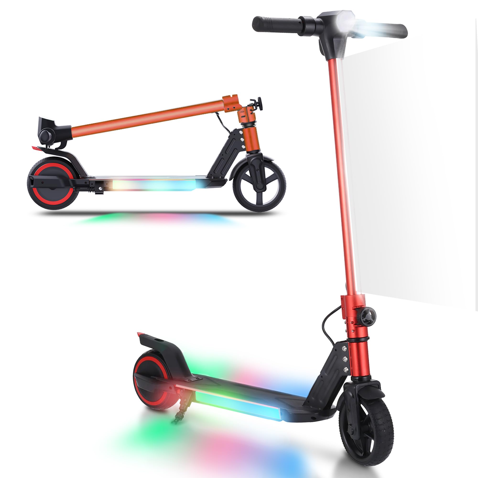 BIIST Red 6.5 Inch Kids Electric Scooter, with Front LED Head