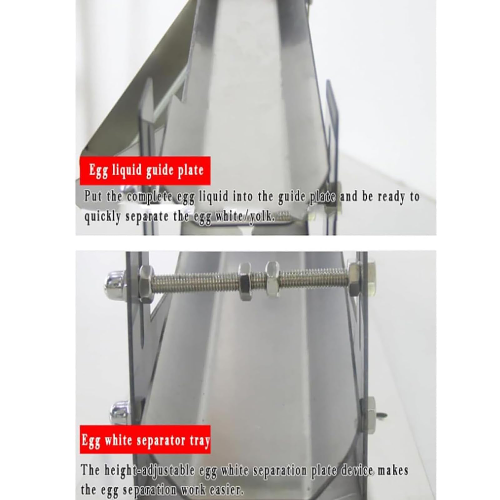 Eigelbtrenner, Flüssigkeitstrennmaschine mit einstellbarer Höhe und Lücken, 304 Edelstahlkonstruktion für effizientes Kochen und Backen