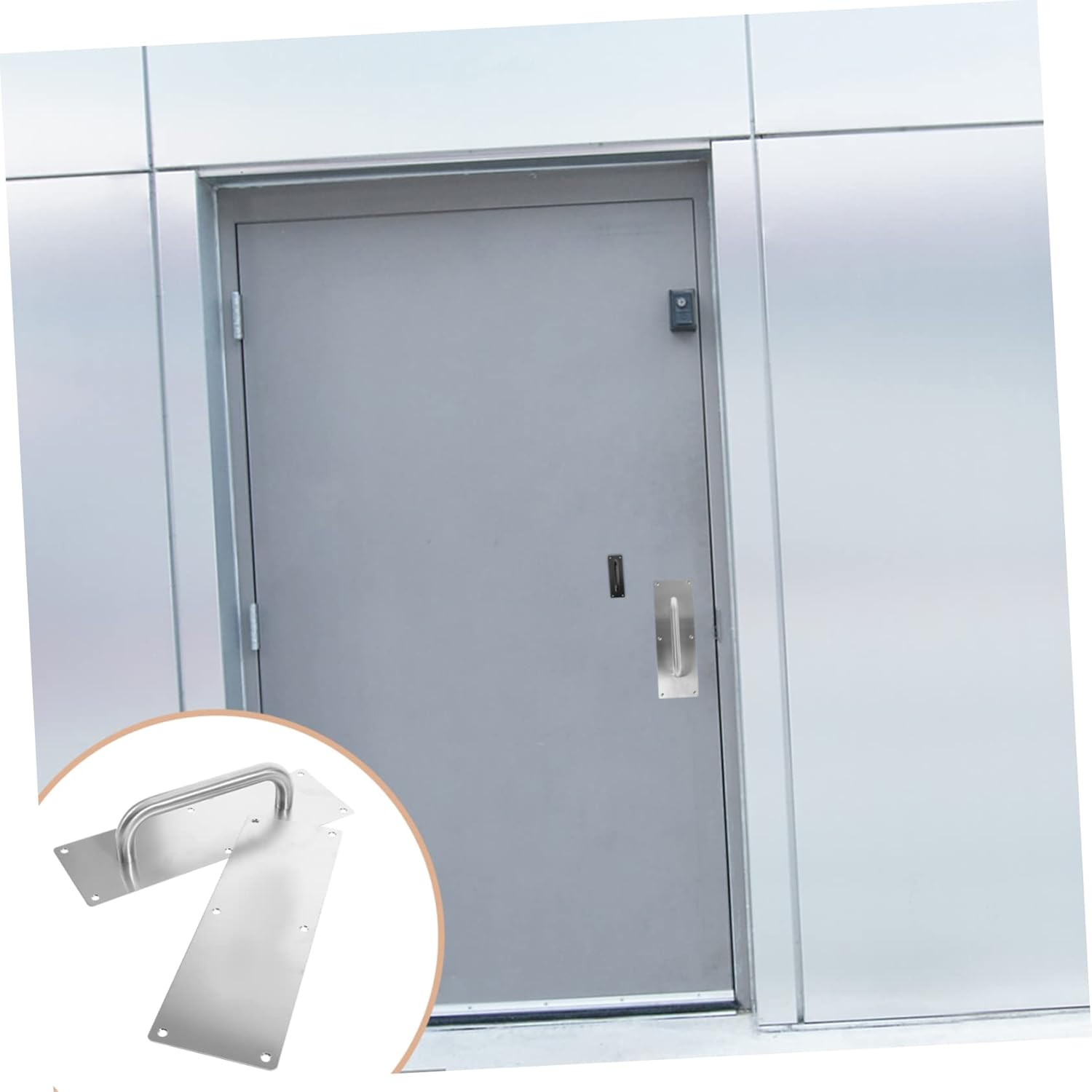 jojofuny Commercial Door Handle Pull Push Attachment Stainless Steel Door Handle for Wooden and Composite Doors with Wide Base for Stability Easy to Install and Use