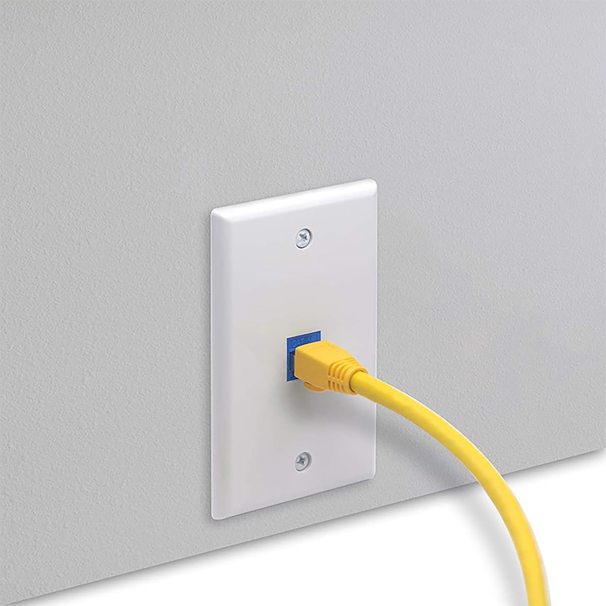 Lot de 4 plaques murales Ethernet Keystone Jack 1 port avec coupleur RJ45 Keystone, femelle vers femelle Cat6 - Bleu
