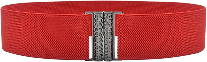 Wide Stretchy Belts for Women, Vintage Elastic Waist Belts, Adjustable Cinch Belt with Buckle, Trimmer Stretch Waistband, Fashion Ladies Belt for Dresses