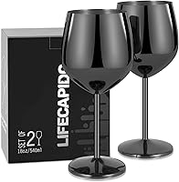 Vista 32 de Lifecapido Copas de Vino de Acero Inoxidable, Copas de Vino con Tallo de Acero Inoxidable de 18 oz, Copas de Vino de Metal con Tallo con Cepillo