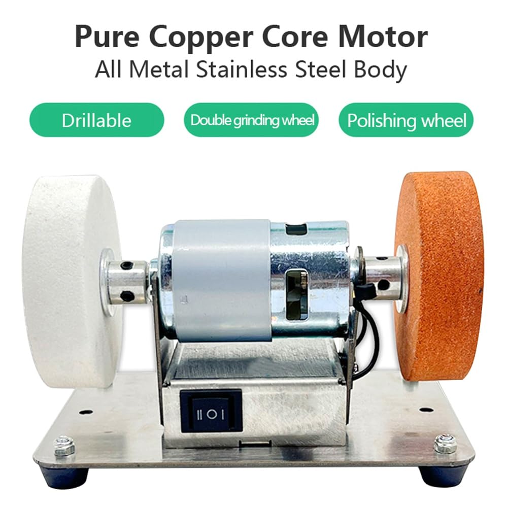 Enchufe Europeo, Amoladora Doble de 100 W, Motor de Amoladora, Mini Muela Eléctrica de Pulido Grueso y Fino, Piedra de Afilar