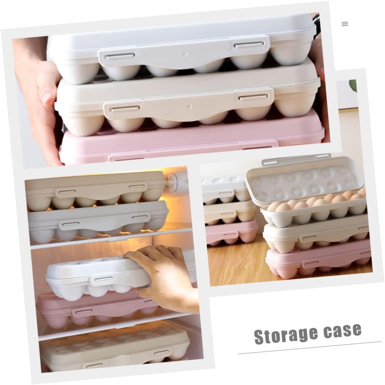 4pcs Box Outdoor Egg Carton Plastic Containers Vintage Refrigerator Egg Tray Holder Tray with Lid Covered Egg Eggs Household Egg Organizer Camping Supplies Anti-Collision