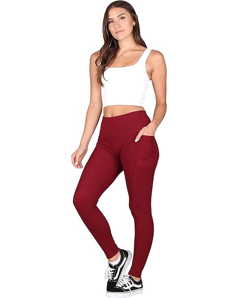 Lildy Solid Ribbed Leggings with Pockets