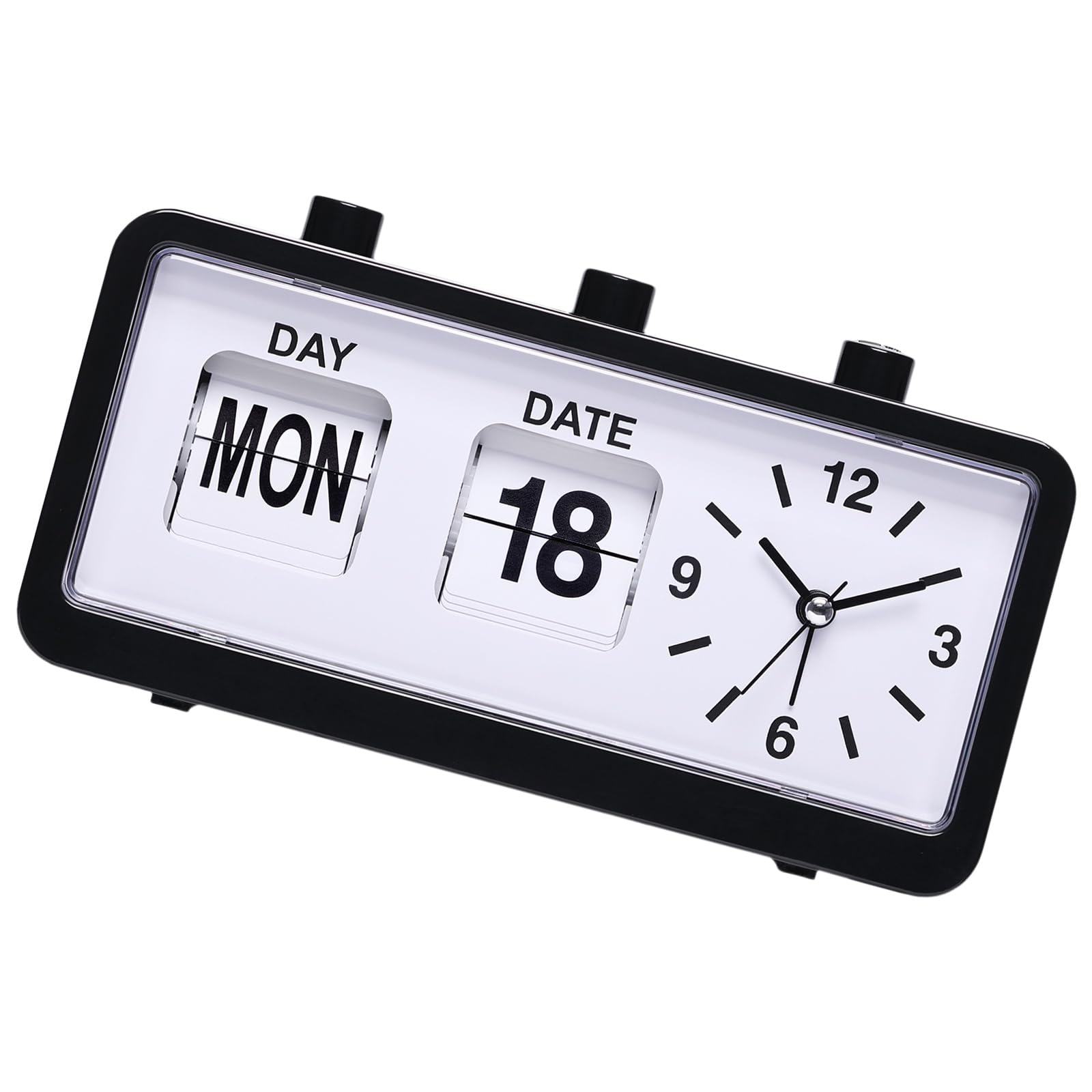 YWLUUOO Retro Mechanical Alarm Clock Manual Flipped Calendar Display for Home Decors Enthusiasts and Collectors Gift Modern Flipped Clock